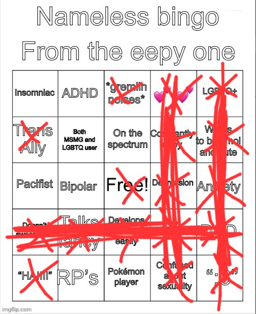 Nameless bingo | image tagged in nameless bingo | made w/ Imgflip meme maker