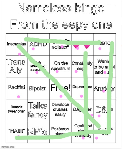 :3 | image tagged in nameless bingo | made w/ Imgflip meme maker