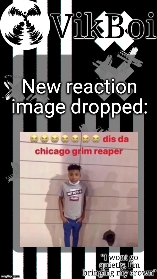 vik's grandson temp | New reaction image dropped: | image tagged in vik's grandson temp | made w/ Imgflip meme maker