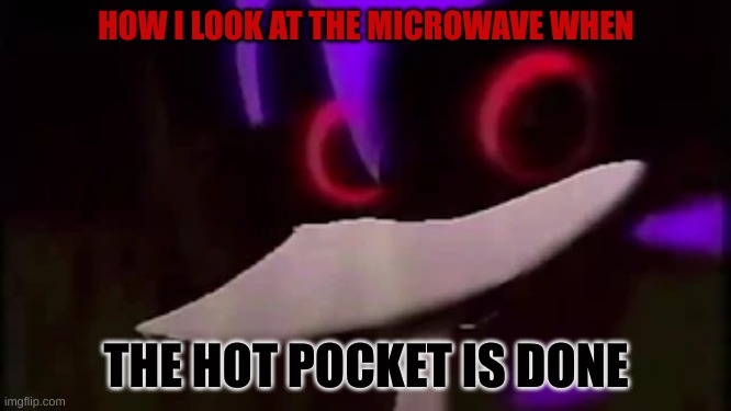 needlem0use 2 | HOW I LOOK AT THE MICROWAVE WHEN; THE HOT POCKET IS DONE | image tagged in needlem0use 2 | made w/ Imgflip meme maker