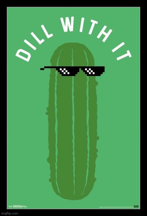 Dill with it. Noticed that there isn't a template lime this, so I thought you should know there is now | image tagged in dill with it | made w/ Imgflip meme maker