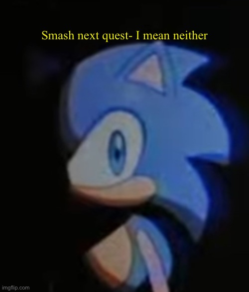Sonic Side Eye | Smash next quest- I mean neither | image tagged in sonic side eye | made w/ Imgflip meme maker