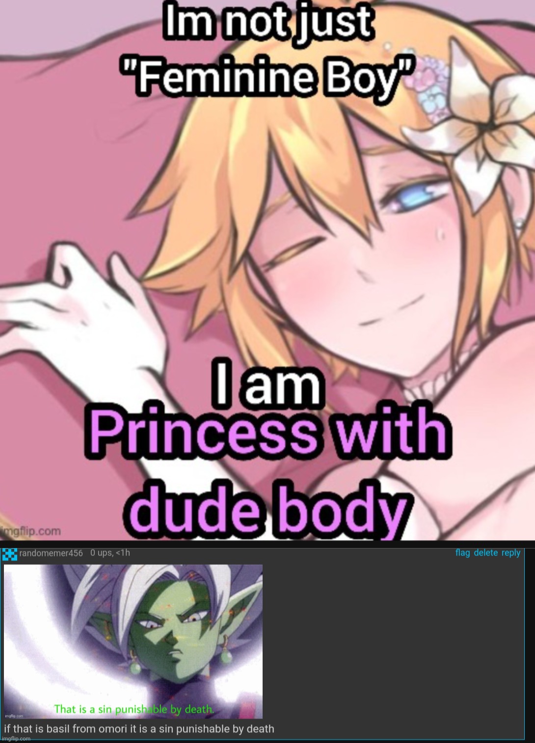basil from omori is a 16 year old suicidal bitch | made w/ Imgflip meme maker