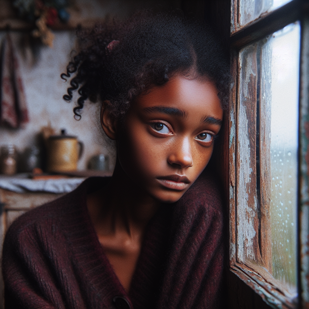 High Quality sad girl looking out the window Blank Meme Template