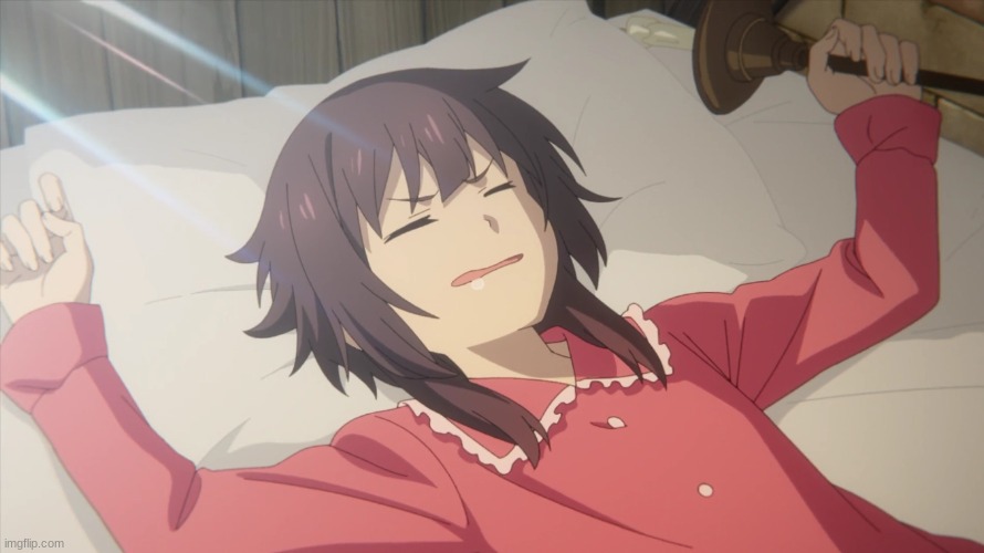 Megumin waking up | image tagged in megumin waking up | made w/ Imgflip meme maker