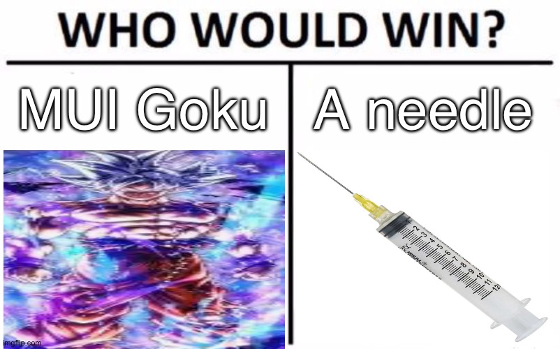 Goku VS needles - Imgflip