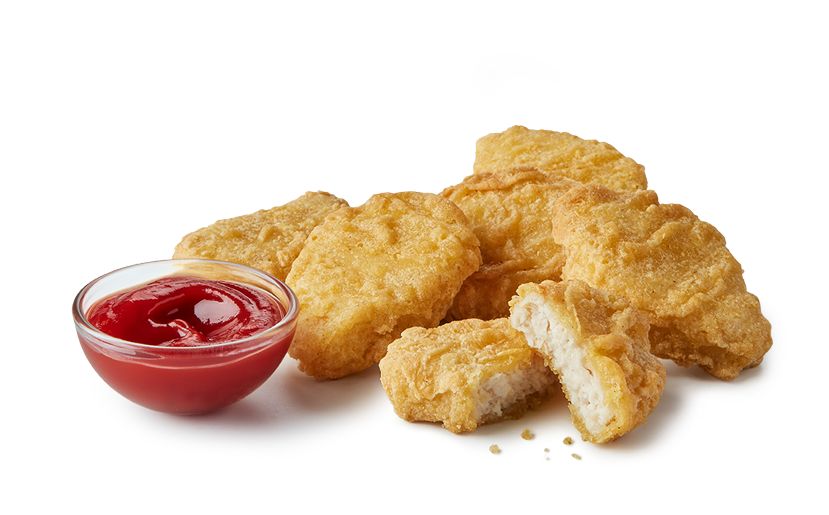 a six piece bhicken nugget Blank Meme Template