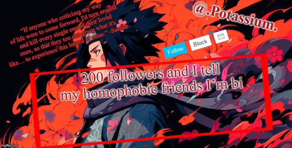 he now has 200 followers lmfao | made w/ Imgflip meme maker