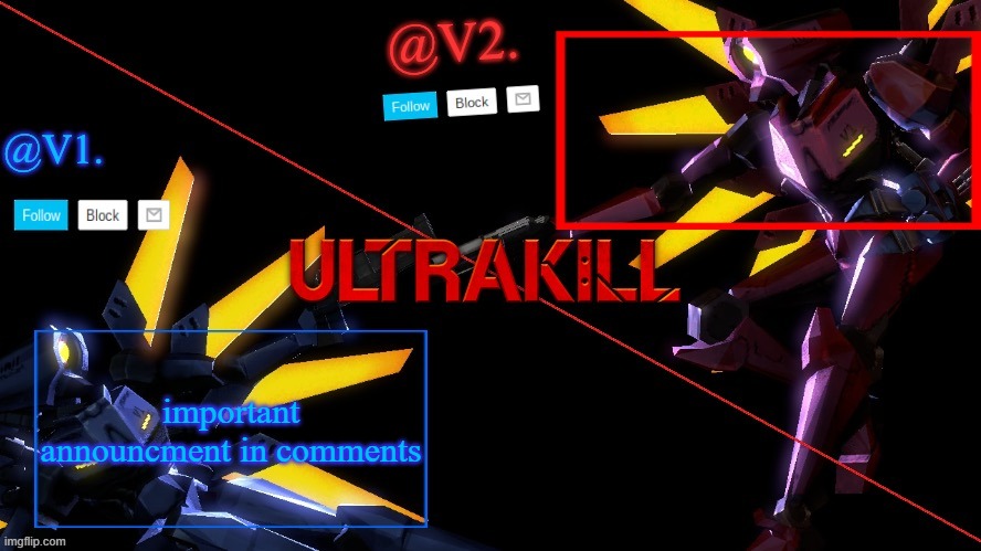 V1 and V2 Announcement Temp | important announcment in comments | image tagged in v1 and v2 announcement temp | made w/ Imgflip meme maker