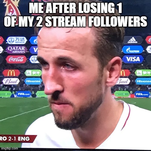 aww man | ME AFTER LOSING 1 OF MY 2 STREAM FOLLOWERS | image tagged in memes,football | made w/ Imgflip meme maker