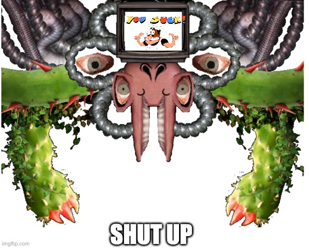 Blank Photoshop Flowey | SHUT UP | image tagged in blank photoshop flowey | made w/ Imgflip meme maker