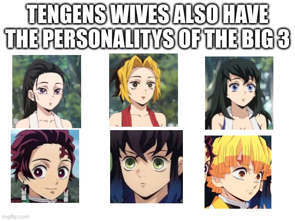 TENGENS WIVES ALSO HAVE THE PERSONALITYS OF THE BIG 3 | made w/ Imgflip meme maker