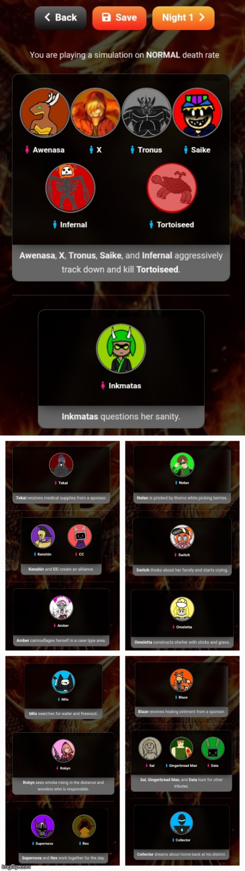 Day 1 | image tagged in bossfights hunger games | made w/ Imgflip meme maker