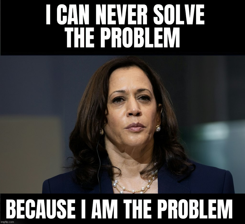 The problem is her | image tagged in kamala harris | made w/ Imgflip meme maker