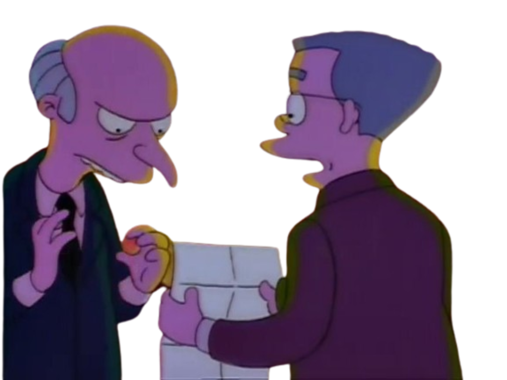 Burns and Smithers Transparent Background Blank Meme Template