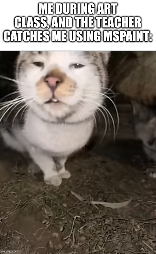 ME DURING ART CLASS, AND THE TEACHER CATCHES ME USING MSPAINT: | made w/ Imgflip meme maker