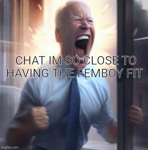 Biden Lets Go | CHAT IM SO CLOSE TO HAVING THE FEMBOY FIT | image tagged in biden lets go | made w/ Imgflip meme maker