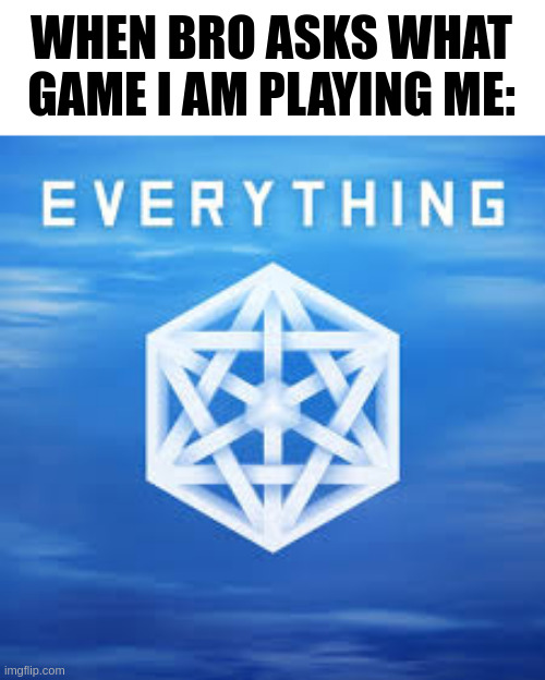 WHEN BRO ASKS WHAT GAME I AM PLAYING ME: | made w/ Imgflip meme maker