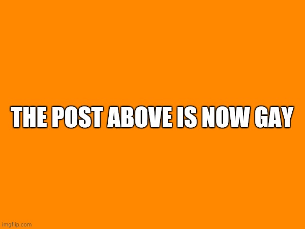 THE POST ABOVE IS NOW GAY | made w/ Imgflip meme maker