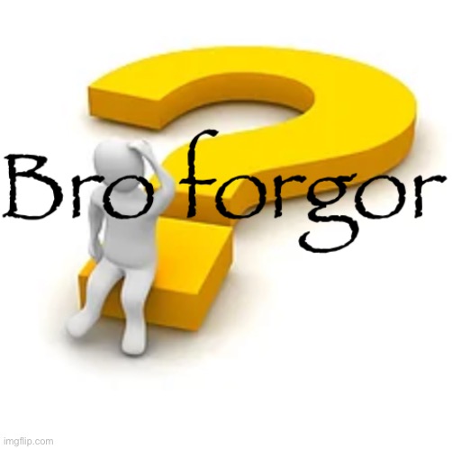 Bro forgor ☠️ | image tagged in bro forgor | made w/ Imgflip meme maker