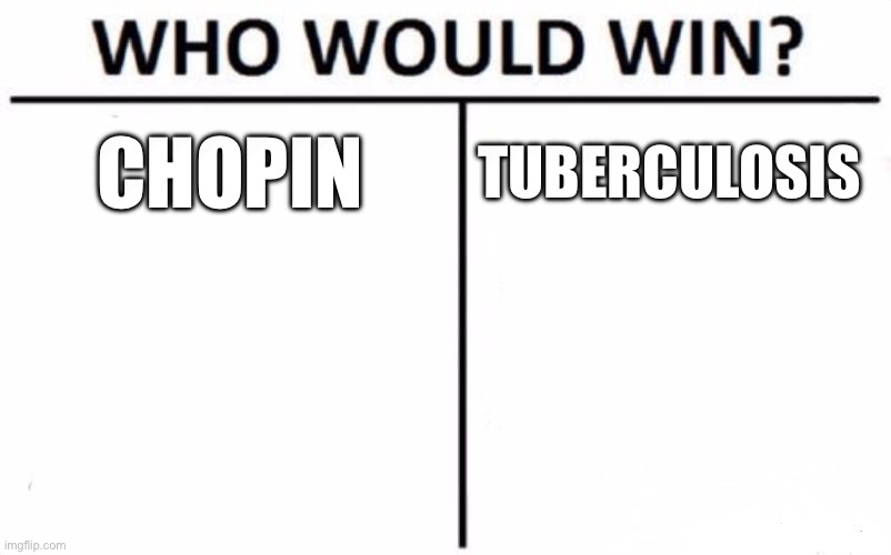 Who Would Win? | CHOPIN; TUBERCULOSIS | image tagged in memes,who would win | made w/ Imgflip meme maker