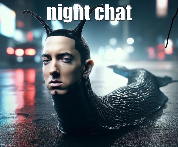 slug shady | night chat | image tagged in slug shady | made w/ Imgflip meme maker