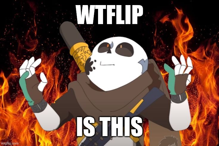 ink Sans on fire | WTFLIP IS THIS | image tagged in ink sans on fire | made w/ Imgflip meme maker