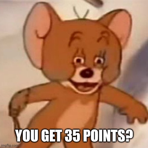 Polish Jerry | YOU GET 35 POINTS? | image tagged in polish jerry | made w/ Imgflip meme maker