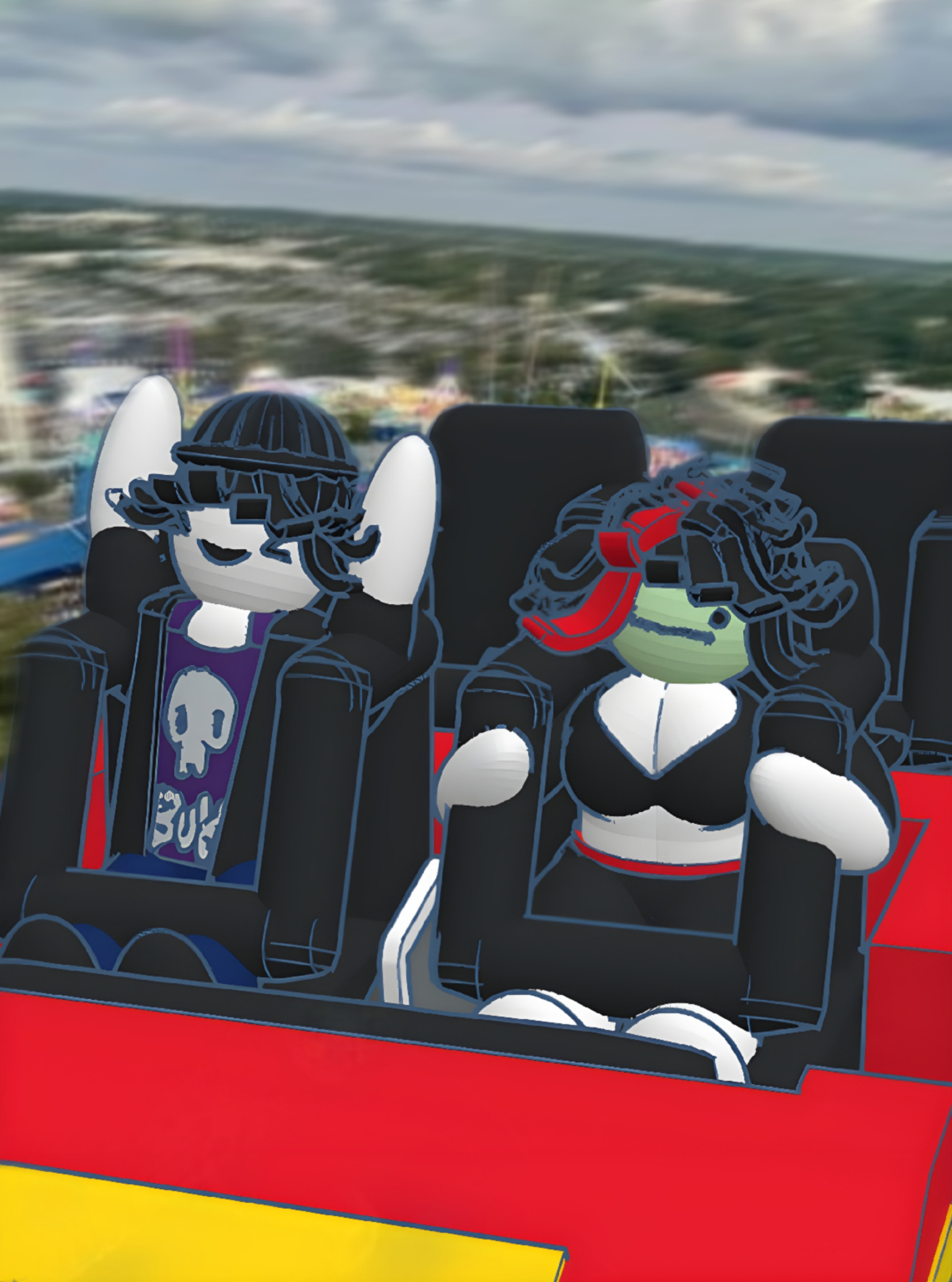 High Quality Claire and Lorenzo on a rollercoaster Blank Meme Template