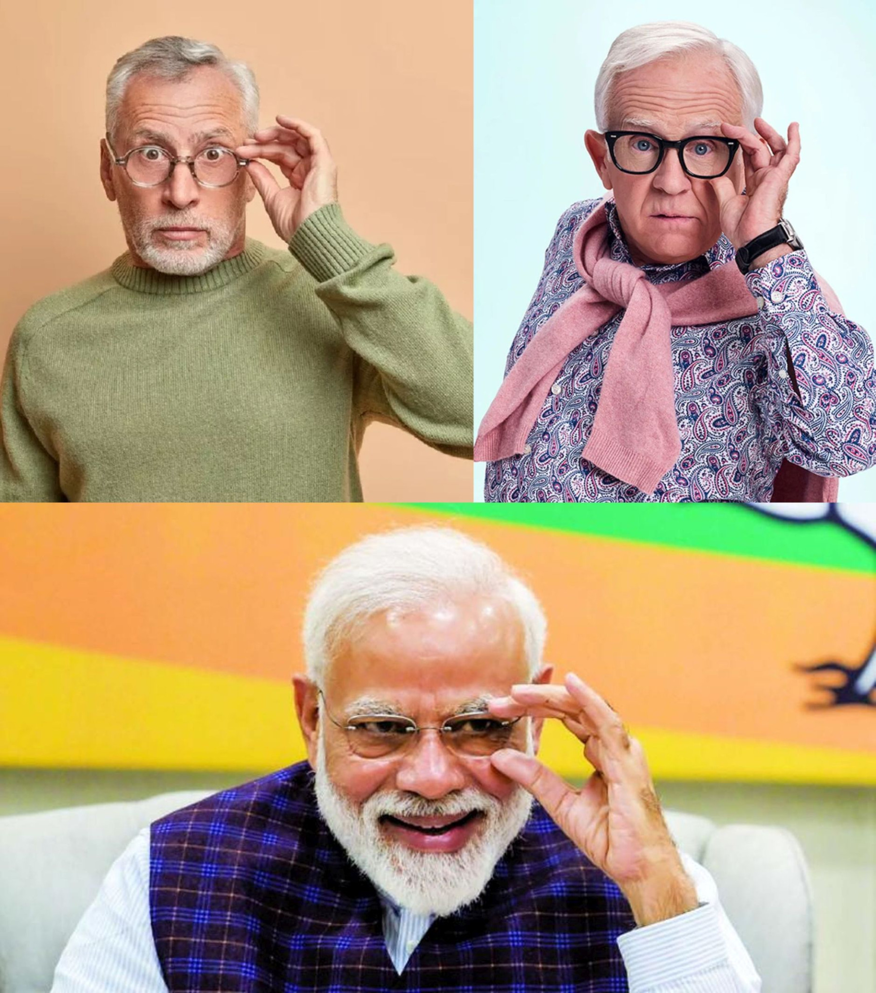 3 Old Men Blank Meme Template