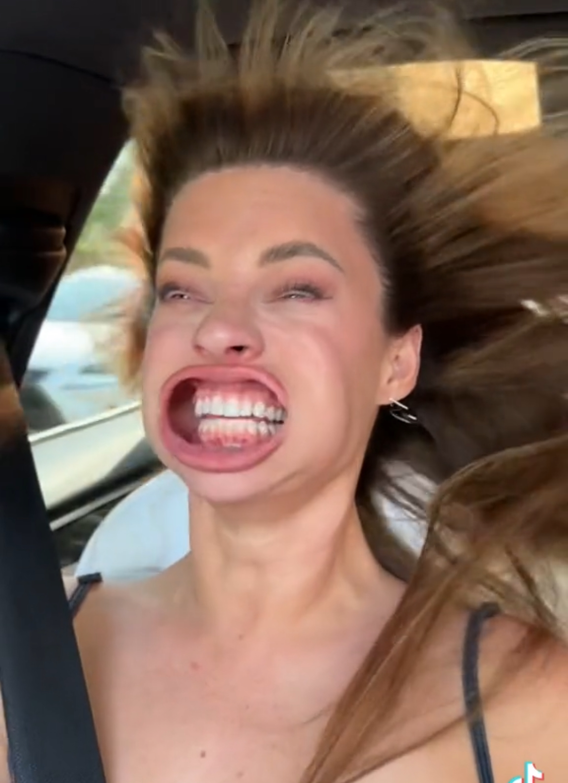 Hannah Stocking blown away Blank Meme Template