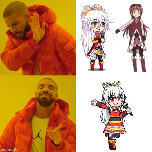 No Copyright pls.... | image tagged in drake meme,gacha world,lunime,gacha life,drake,gaming | made w/ Imgflip meme maker