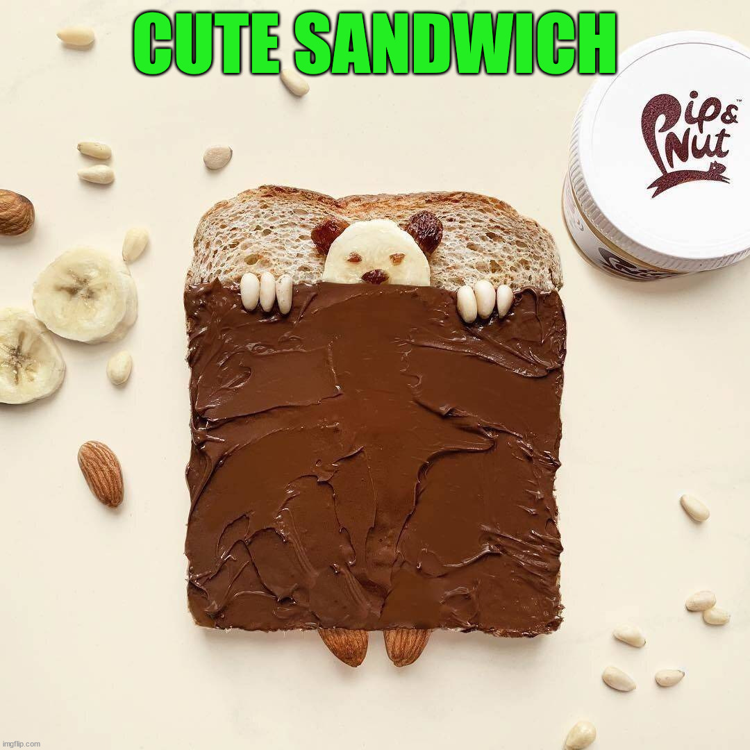 Sandwich | CUTE SANDWICH | image tagged in food | made w/ Imgflip meme maker