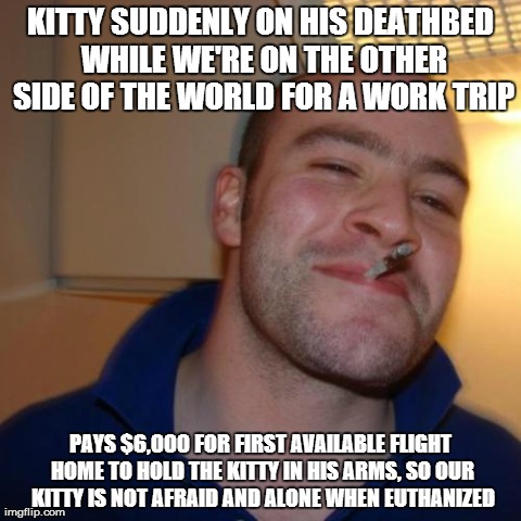 The GGG vet reminded me of what my husband did a few weeks ago when our baby was suddenly on his deathbed