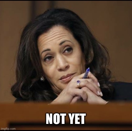 Kamala Harris  | NOT YET | image tagged in kamala harris | made w/ Imgflip meme maker