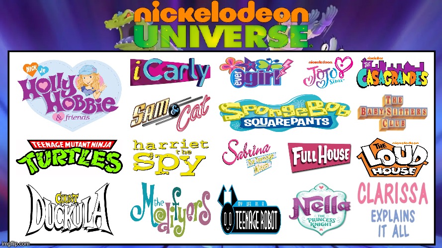 Brandon's Nickelodeon Universe (Updated) | image tagged in teenage mutant ninja turtles,the loud house,spongebob,spongebob squarepants,full house,nickelodeon | made w/ Imgflip meme maker