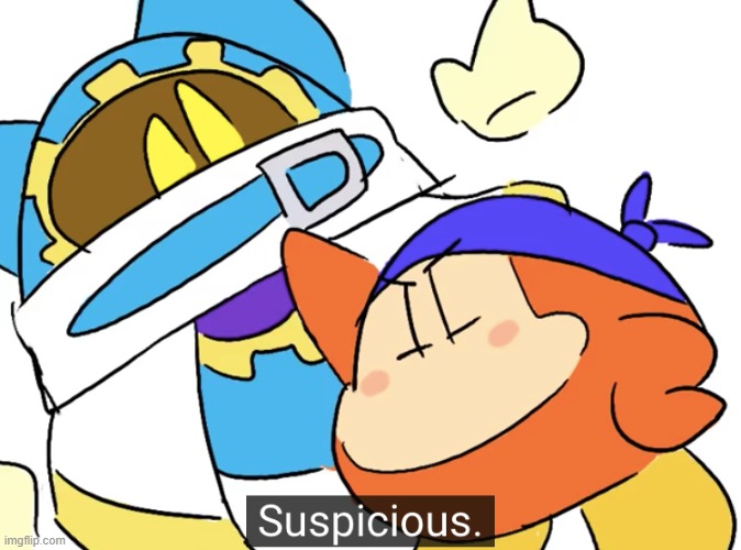 Bandana Dee Suspicious | image tagged in bandana dee suspicious | made w/ Imgflip meme maker