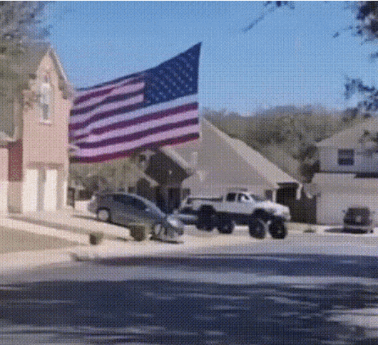 American Flag Truck Blank Meme Template