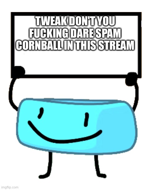 Bracelety Sign | TWEAK DON'T YOU FUCKING DARE SPAM CORNBALL IN THIS STREAM | image tagged in bracelety sign | made w/ Imgflip meme maker