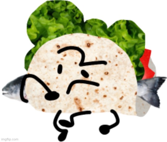 New temp (GrimaceTheSigma24 don't you dare put this in snowflake behavior) | image tagged in realistic bfdi taco | made w/ Imgflip meme maker