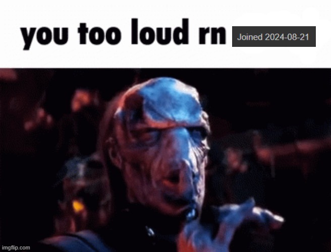 You too loud rn | image tagged in you too loud rn | made w/ Imgflip meme maker