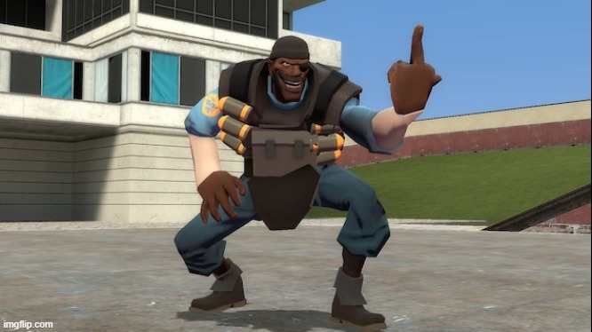 Demoman middle finger | image tagged in demoman middle finger | made w/ Imgflip meme maker