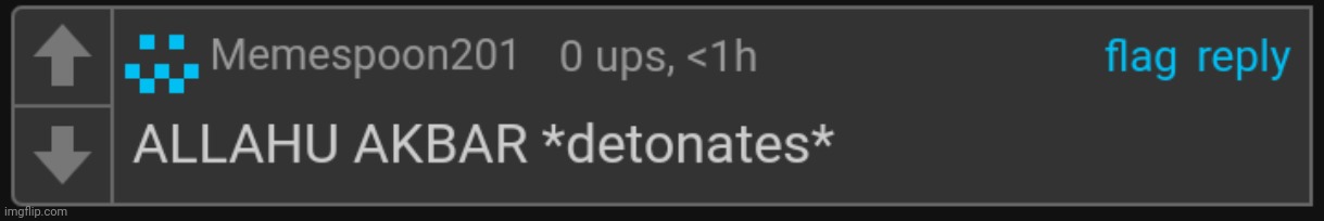 ALLAHU AKBAR *Detonates* | image tagged in allahu akbar detonates | made w/ Imgflip meme maker