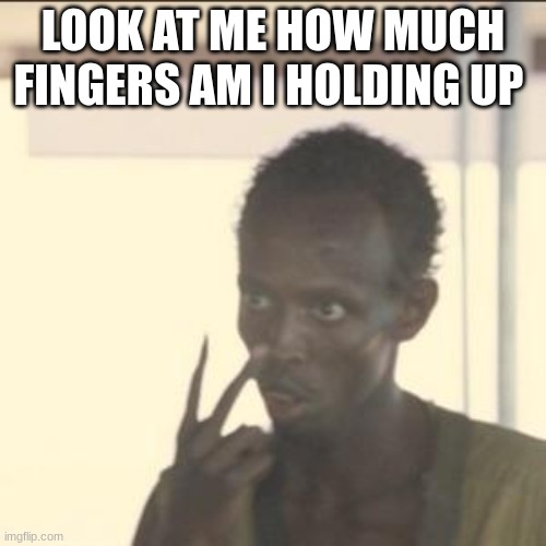 Look At Me Meme | LOOK AT ME HOW MUCH FINGERS AM I HOLDING UP | image tagged in memes,look at me | made w/ Imgflip meme maker