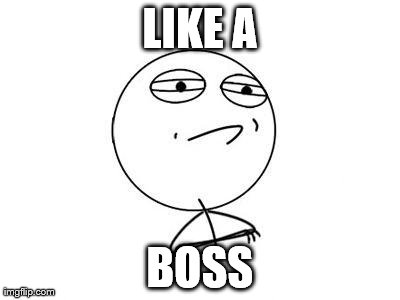 Challenge Accepted Rage Face Meme | LIKE A BOSS | image tagged in memes,challenge accepted rage face | made w/ Imgflip meme maker