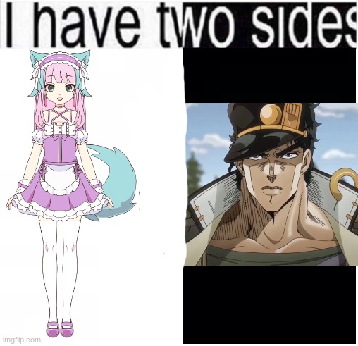 i have two sides | image tagged in i have two sides | made w/ Imgflip meme maker