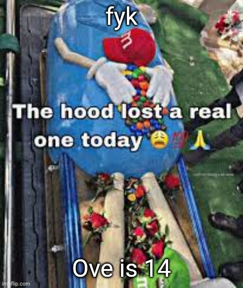 Also he's almost 15 | fyk; Ove is 14 | image tagged in the hood lost a real one today | made w/ Imgflip meme maker