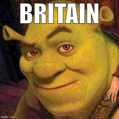 Shrek Sexy Face | BRITAIN | image tagged in shrek sexy face | made w/ Imgflip meme maker