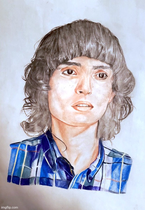 Mike Wheeler drawing (Stranger Things) | image tagged in drawing,art,stranger things,finn the human,netflix,80s | made w/ Imgflip meme maker