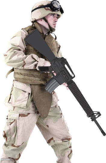 High Quality Soldier Welding an M16A3(Transparent) Blank Meme Template